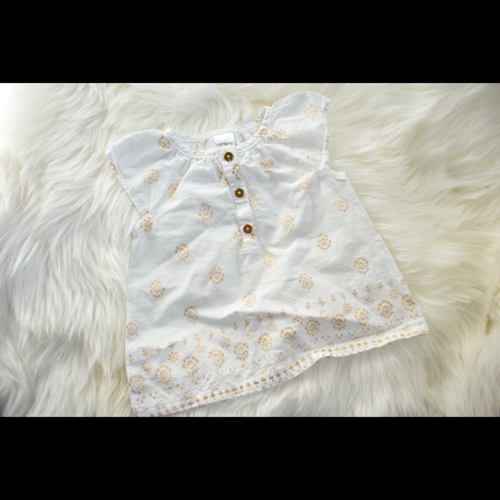 Carters White and Gold Blouse